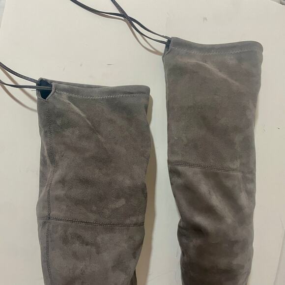 Stuart Weitzman Highland Boots Over the Knee Thigh High Gray Block Heel sz 38 - Picture 7 of 16